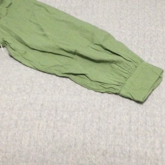 Old Navy Womens Cotton Button Front Midi Dress Green Gauzy Tie Belt Size 2XL - Picture 3 of 8